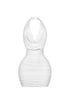 Opal Glow Lace Up Halter Mini Dress